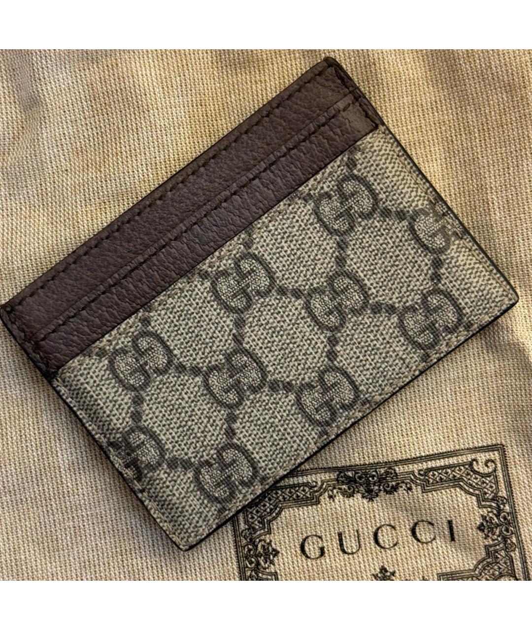GUCCI Коричневый кожаный кардхолдер, фото 4