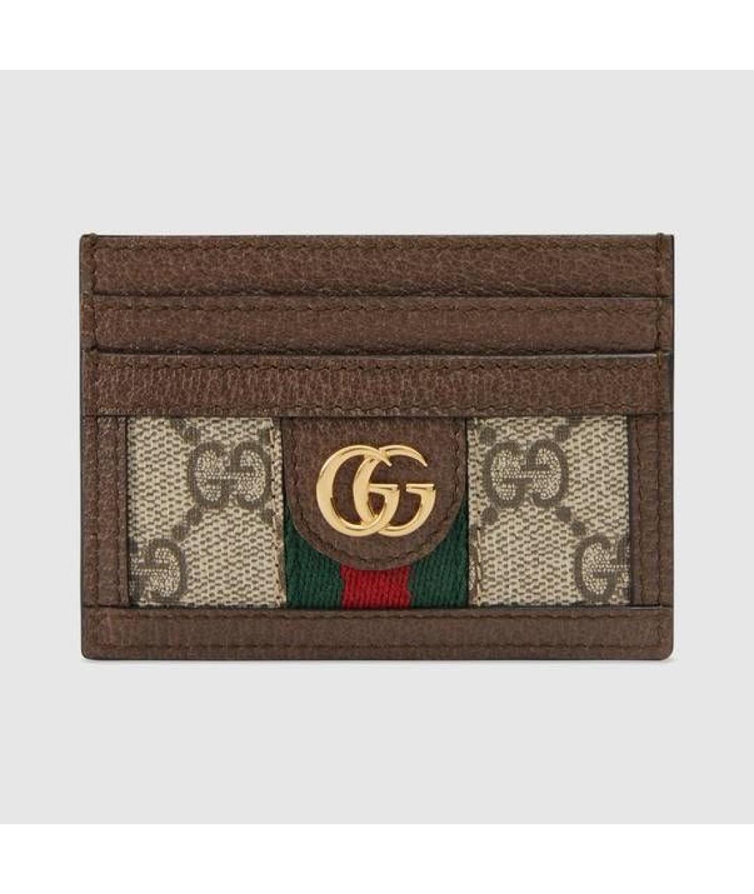 GUCCI Коричневый кожаный кардхолдер, фото 5