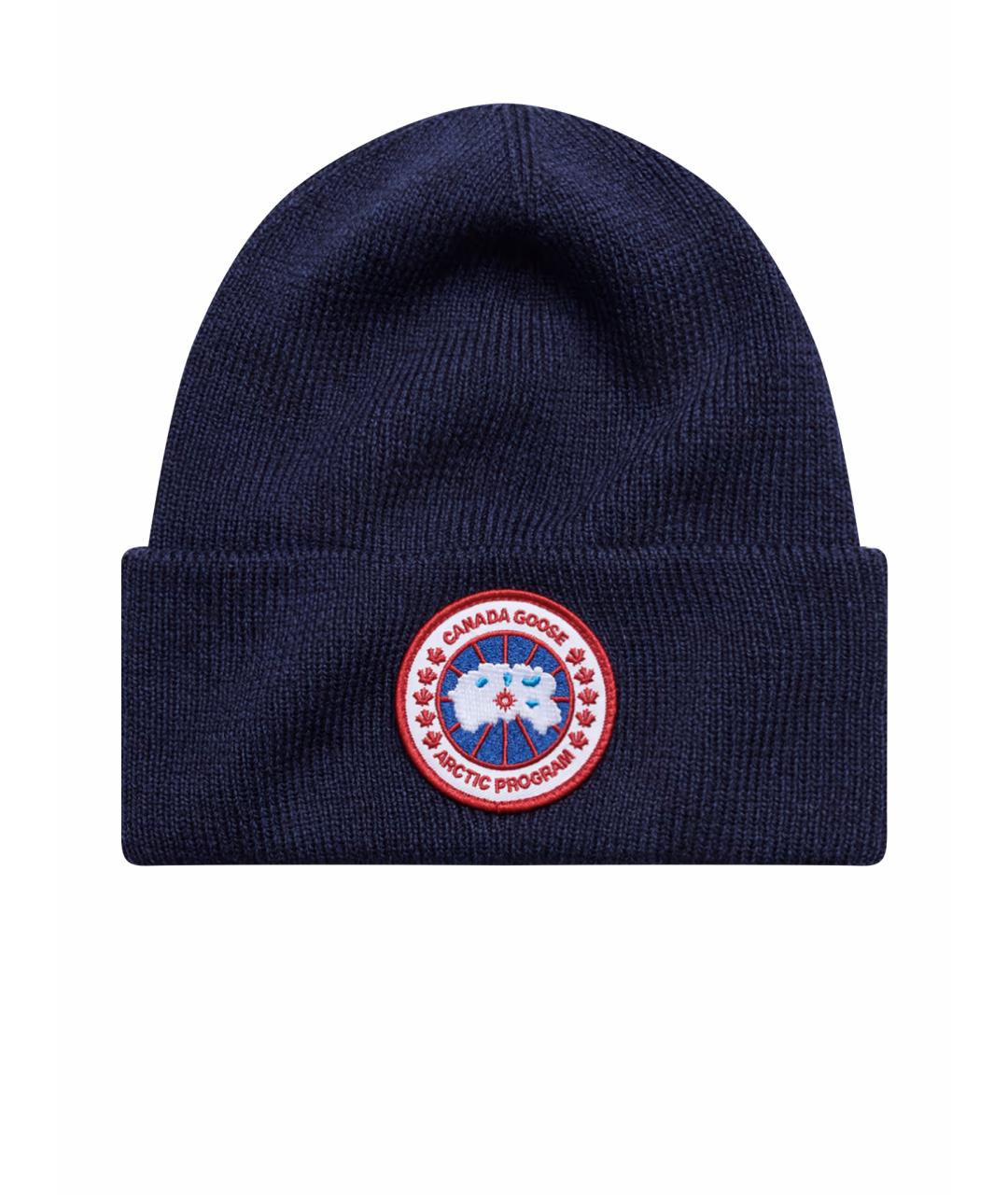 CANADA GOOSE Темно-синяя шерстяная шапка, фото 1