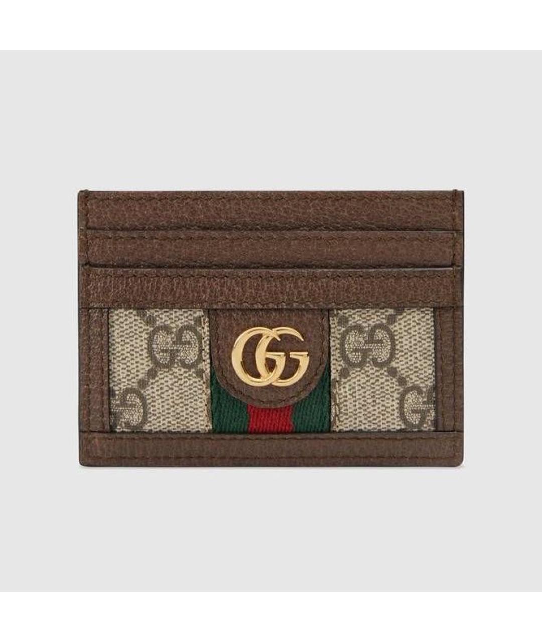 GUCCI Коричневый кожаный кардхолдер, фото 5