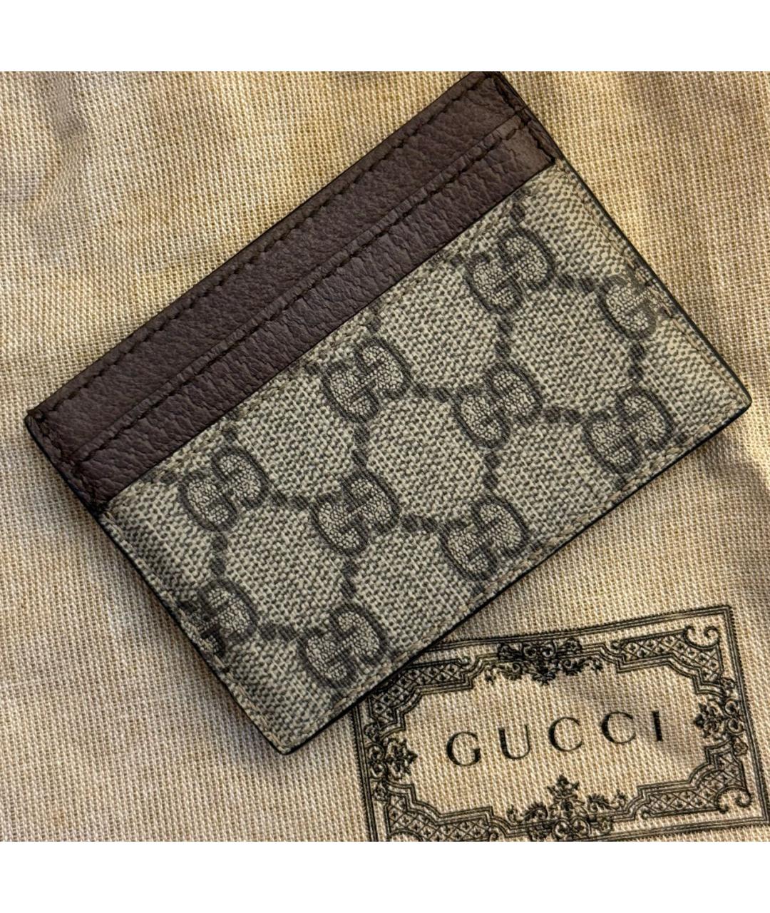 GUCCI Коричневый кожаный кардхолдер, фото 4