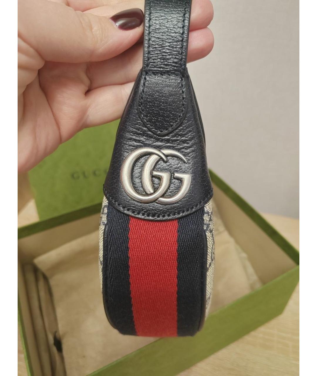 GUCCI Бежевая кожаная сумка через плечо, фото 3