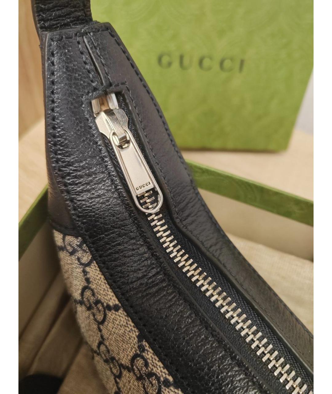 GUCCI Бежевая кожаная сумка через плечо, фото 6