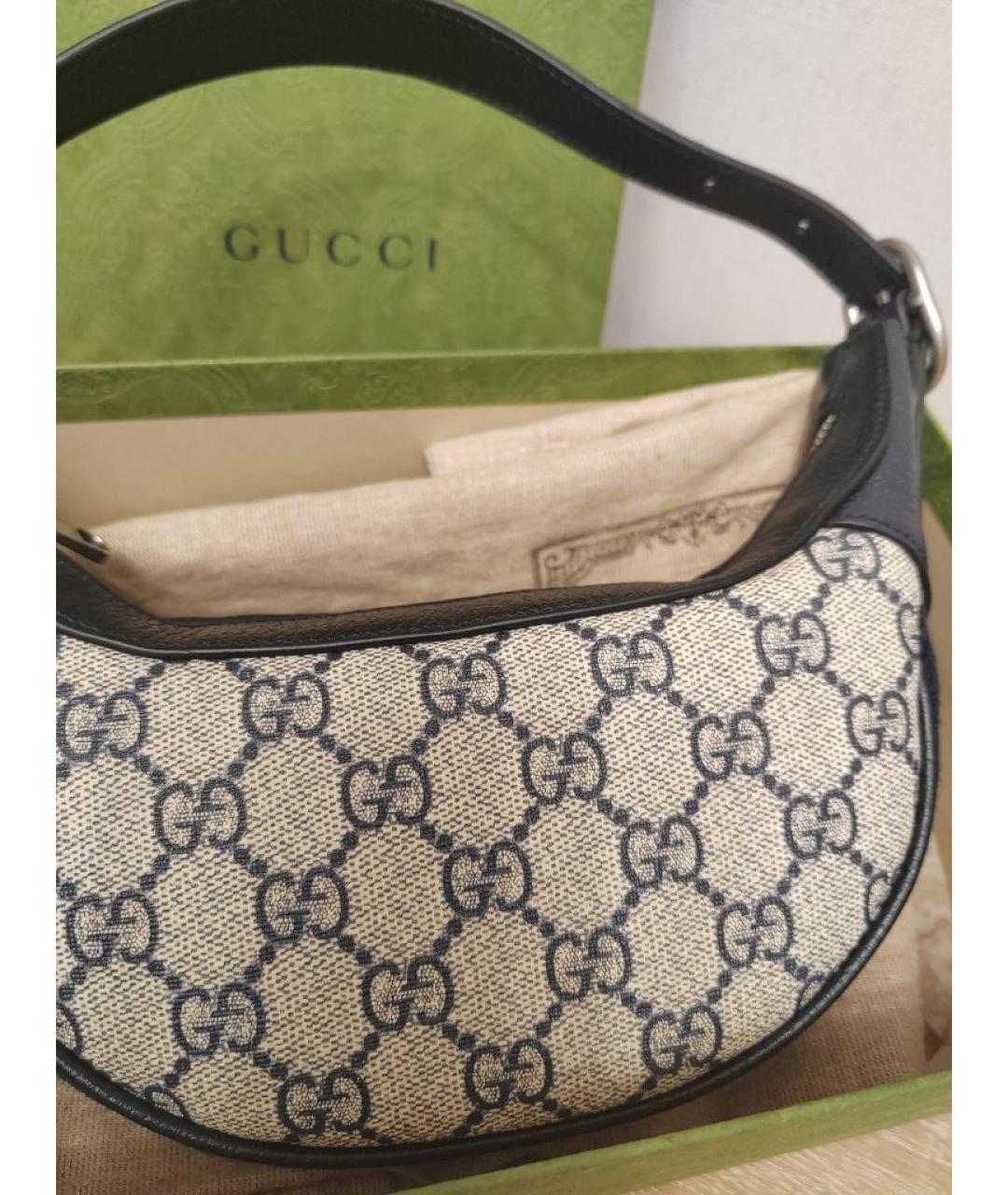 GUCCI Бежевая кожаная сумка через плечо, фото 7