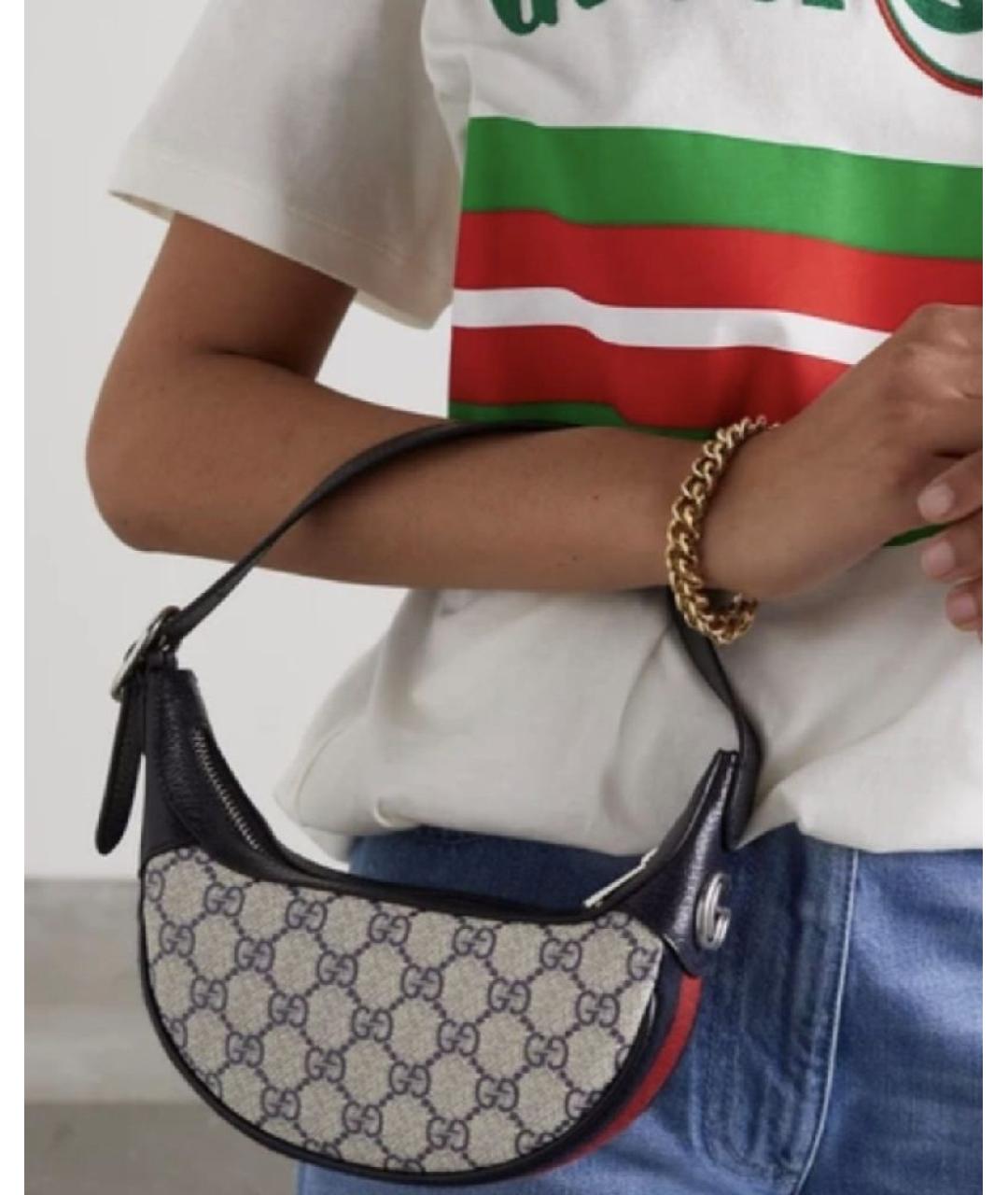 GUCCI Бежевая кожаная сумка через плечо, фото 8