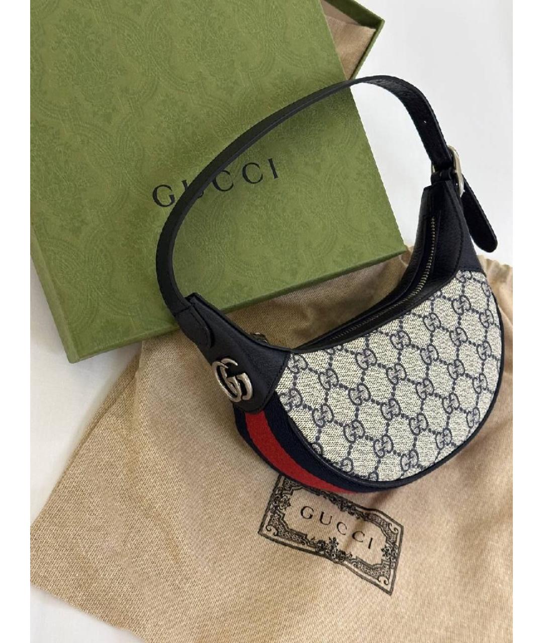 GUCCI Бежевая кожаная сумка через плечо, фото 2