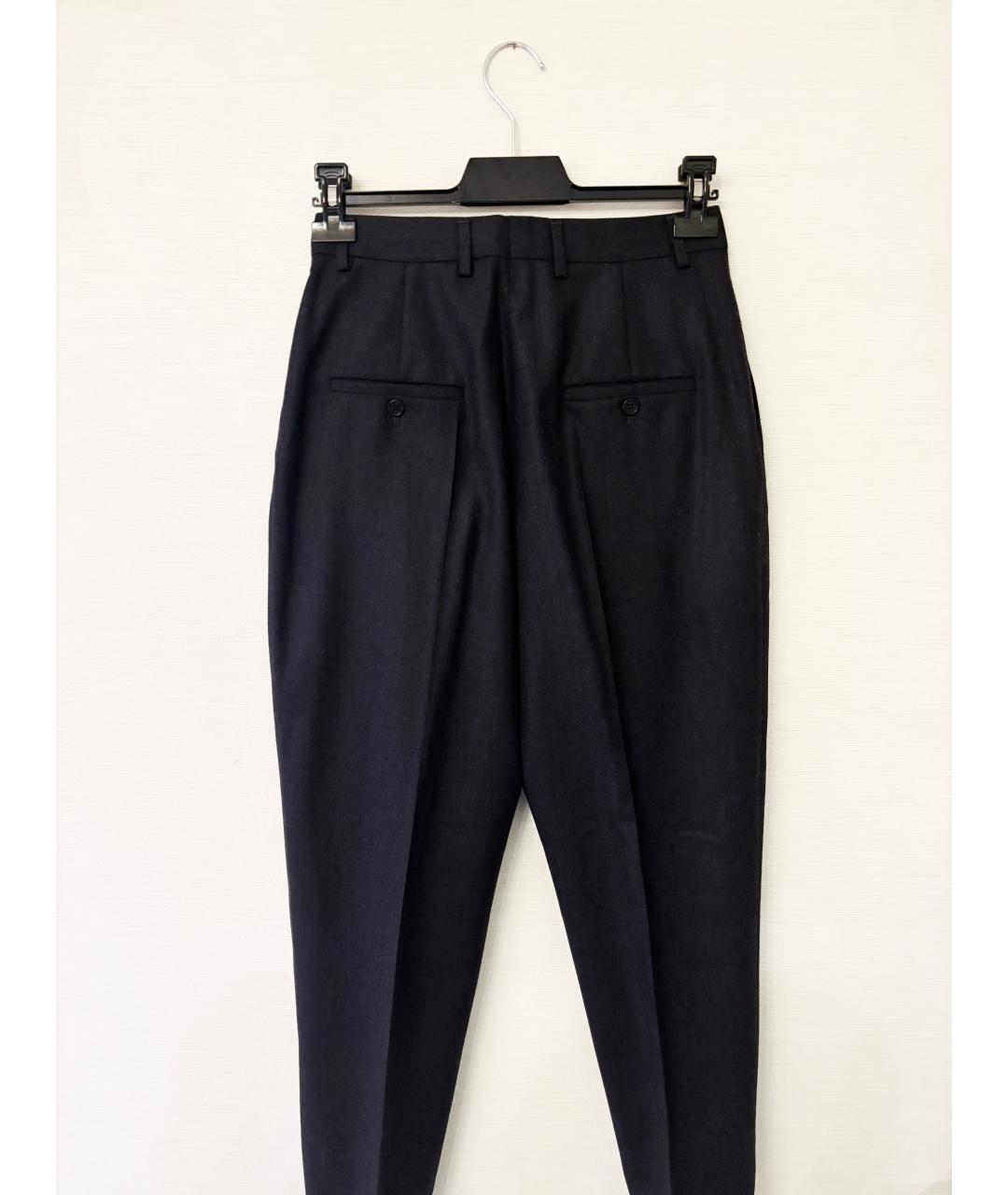CELINE Черные шерстяные прямые брюки, фото 2