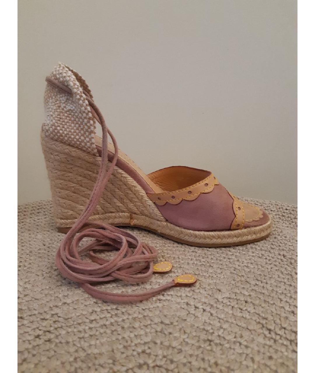 LOUIS VUITTON Фиолетовые замшевые эспадрильи, фото 10