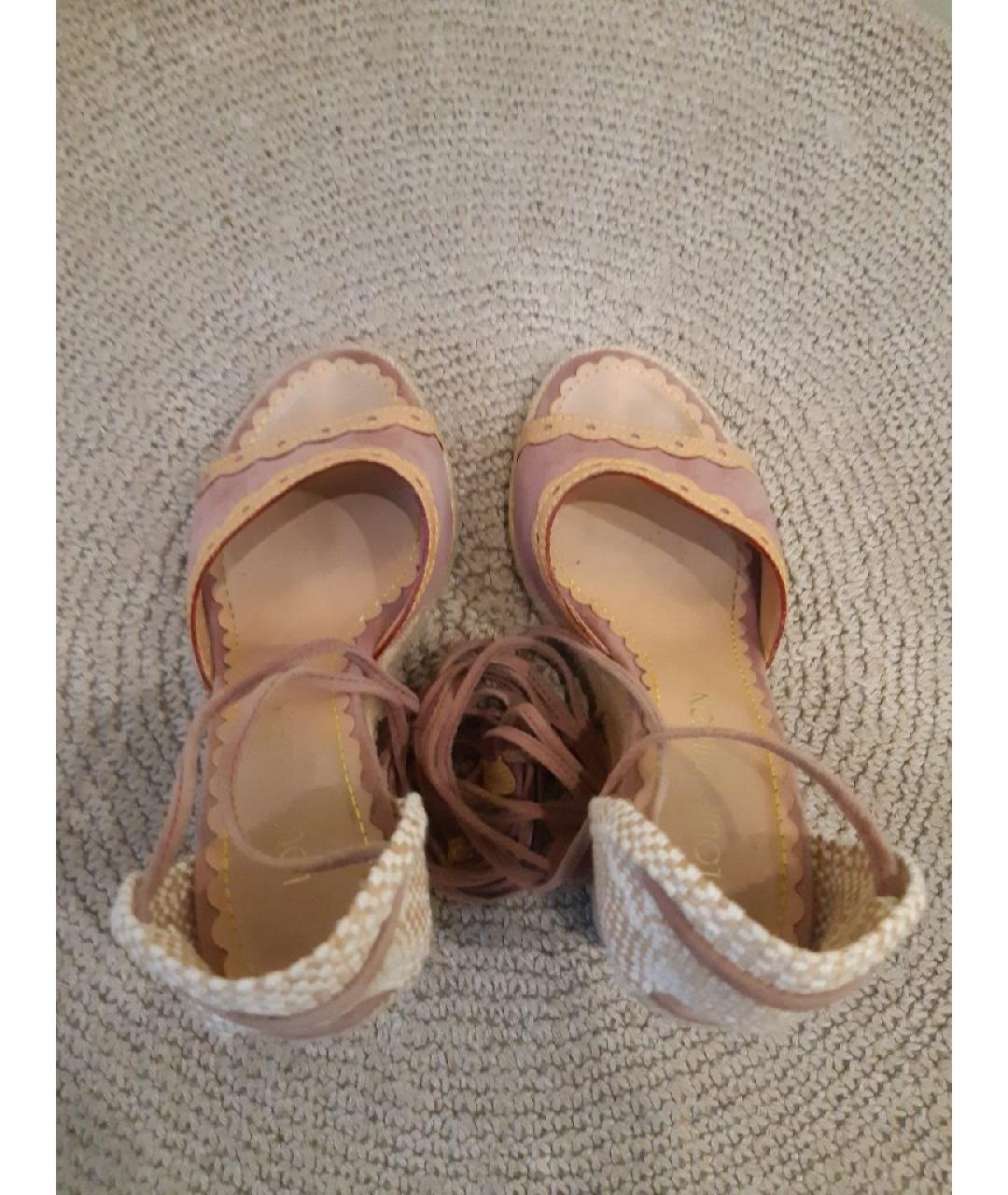 LOUIS VUITTON Фиолетовые замшевые эспадрильи, фото 3