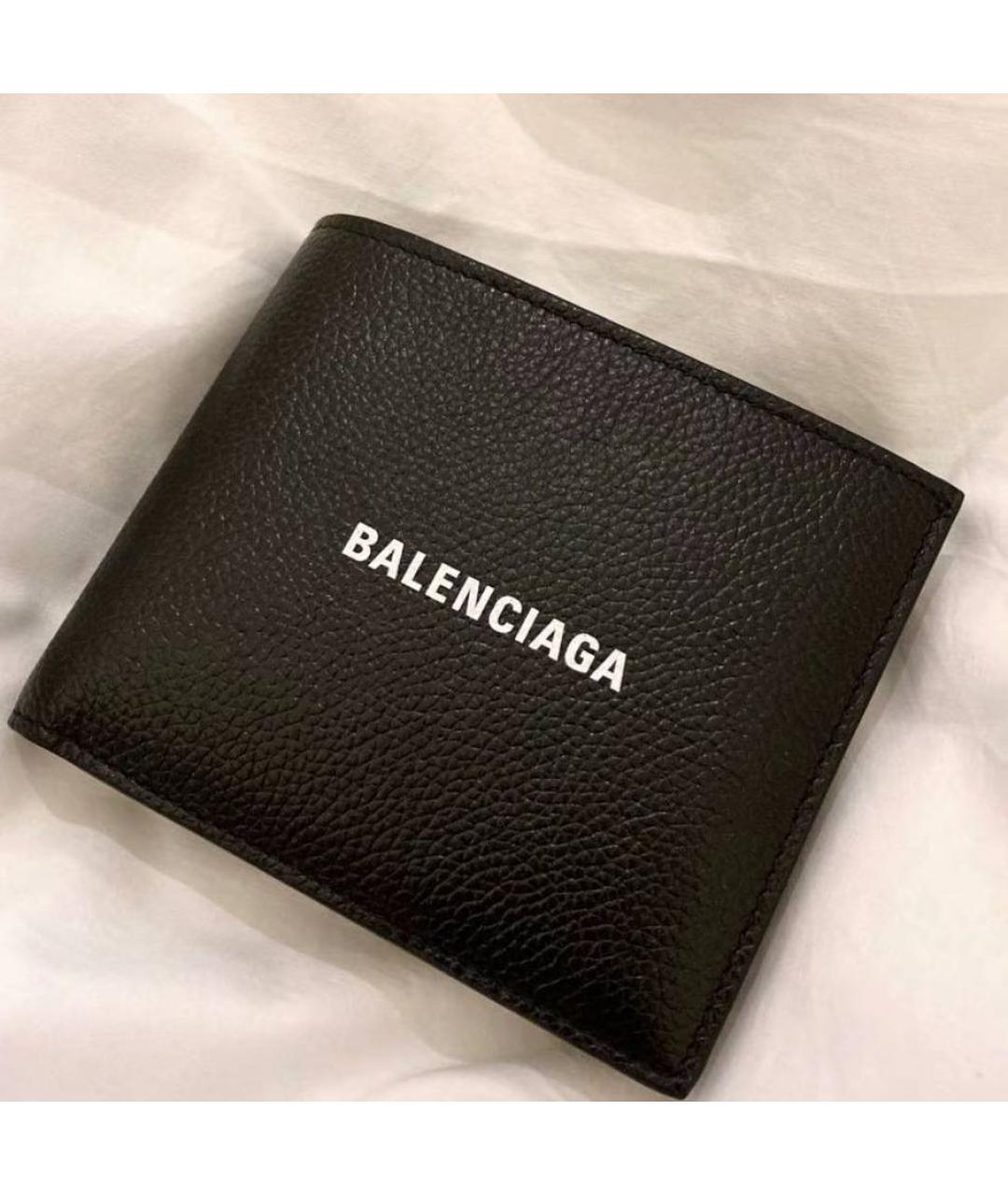 BALENCIAGA Черный кожаный кошелек, фото 3