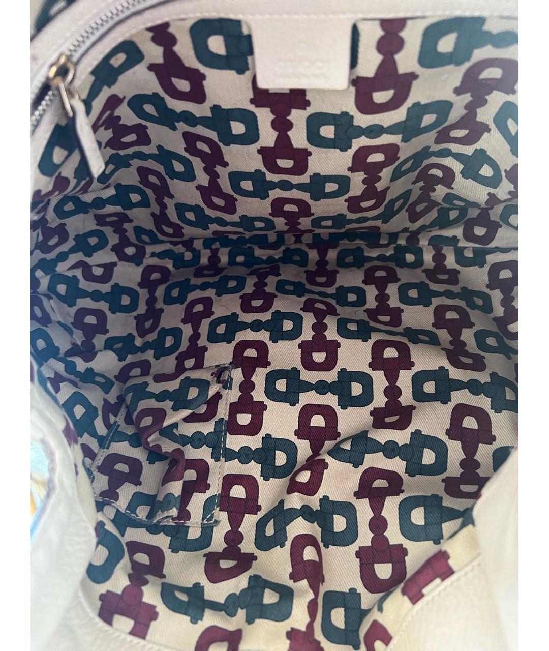 GUCCI Бежевая кожаная сумка через плечо, фото 4