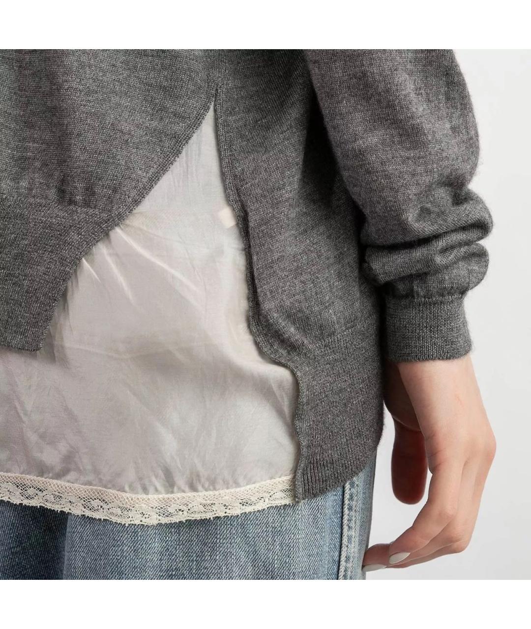 MIU MIU Серый кашемировый кардиган, фото 5