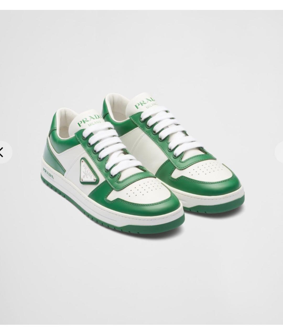 PRADA Белые кожаные кроссовки, фото 2