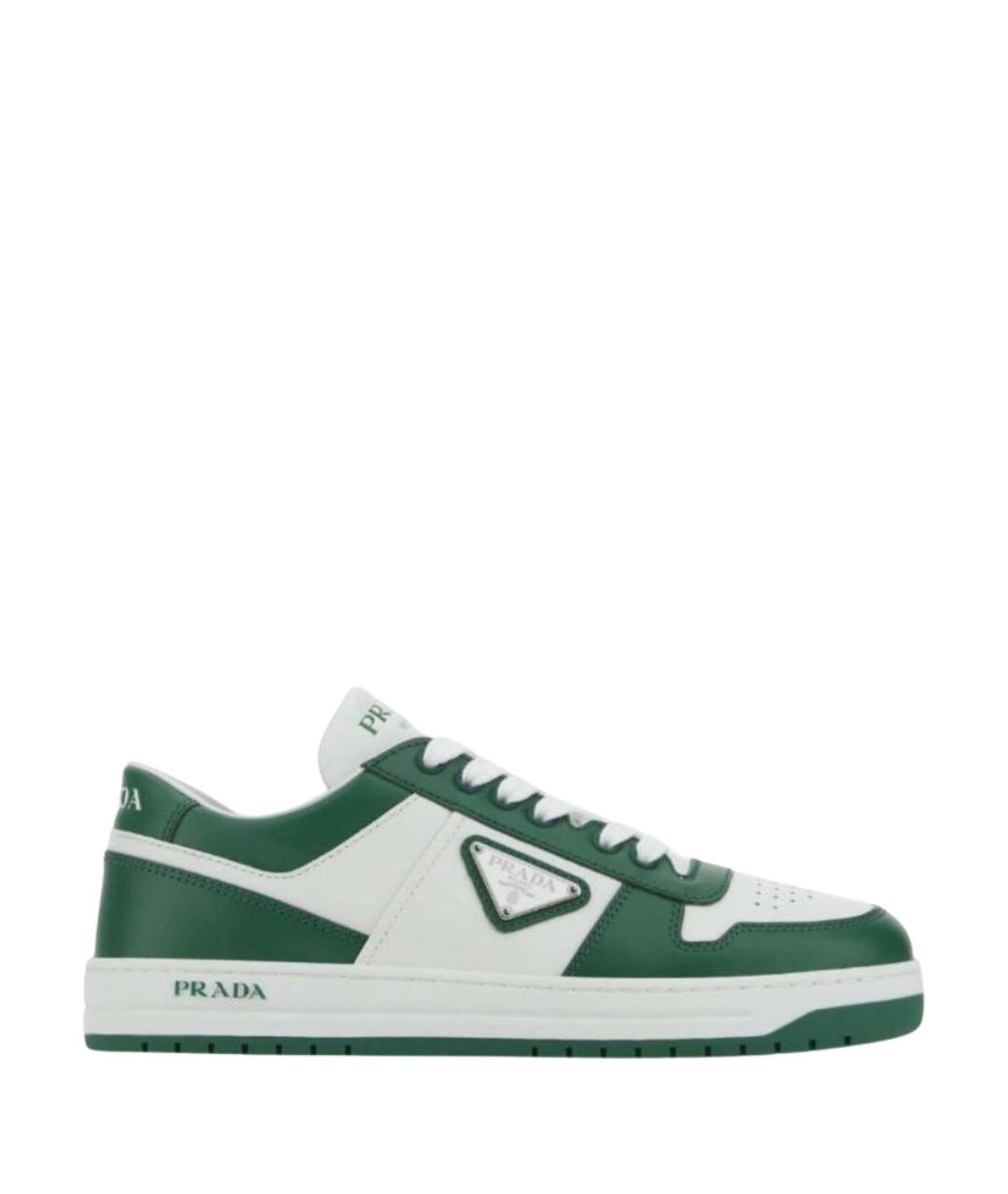 PRADA Белые кожаные кроссовки, фото 1