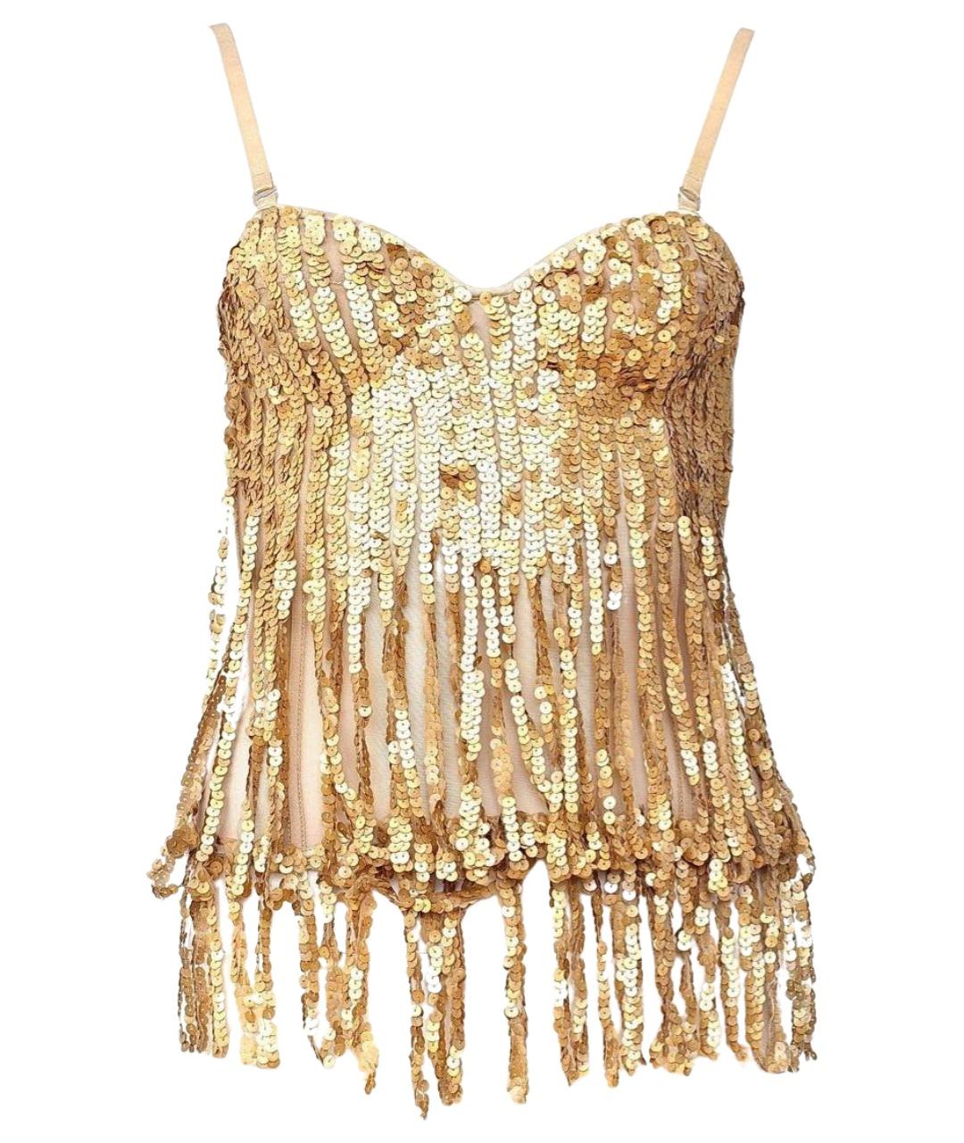 PINKO Золотой полиамидовый корсет, фото 1