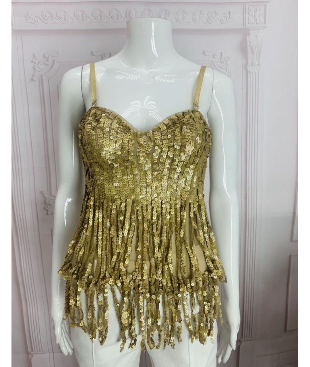 PINKO Золотой полиамидовый корсет, фото 5