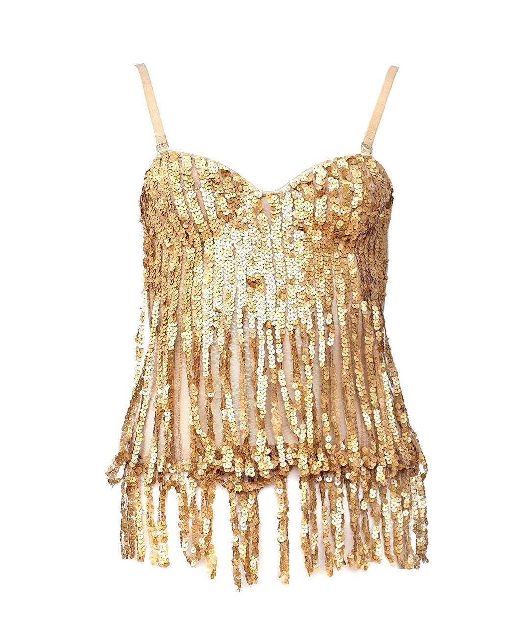 PINKO Золотой полиамидовый корсет, фото 9