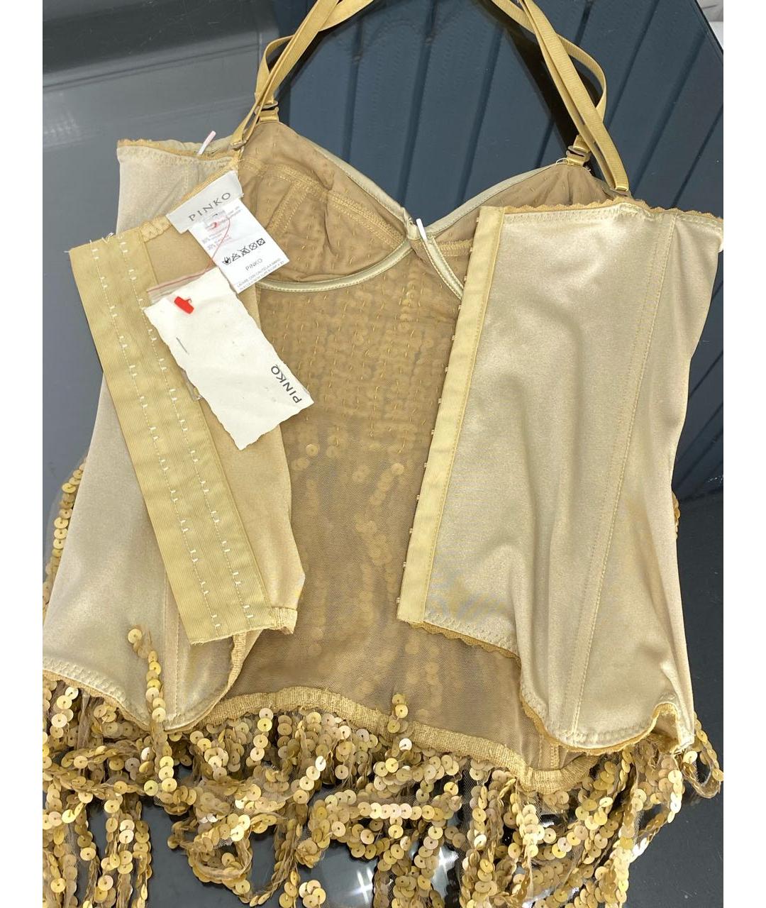 PINKO Золотой полиамидовый корсет, фото 3