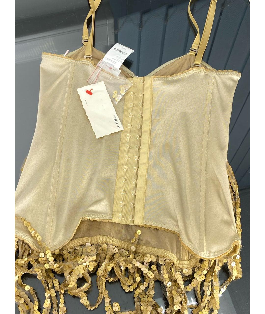 PINKO Золотой полиамидовый корсет, фото 6
