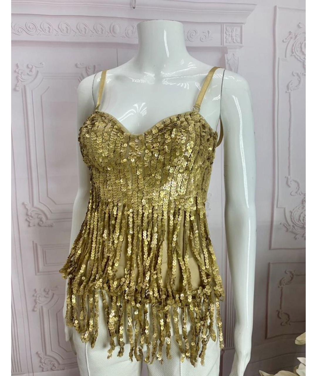 PINKO Золотой полиамидовый корсет, фото 7