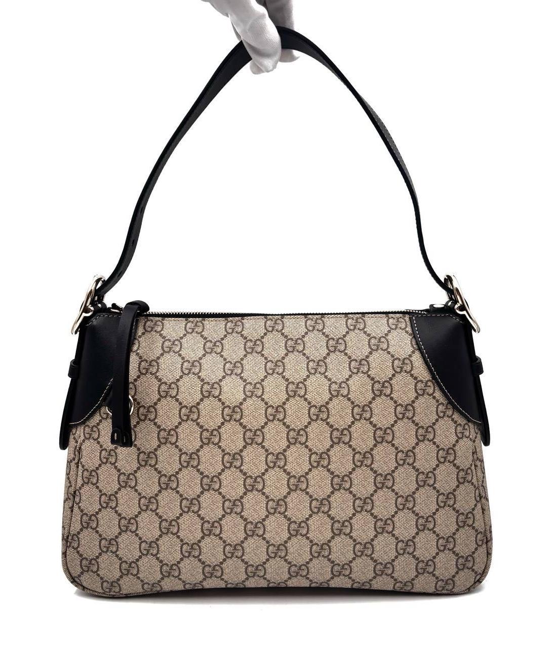 GUCCI Черная кожаная сумка через плечо, фото 8