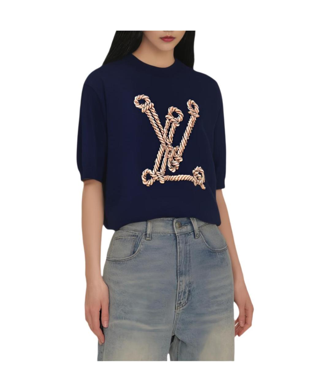 LOUIS VUITTON Темно-синий джемпер / свитер, фото 4