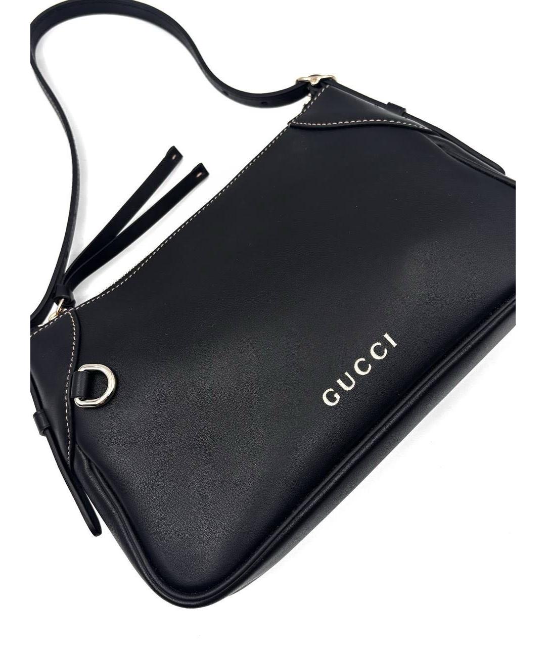 GUCCI Черная кожаная сумка через плечо, фото 3