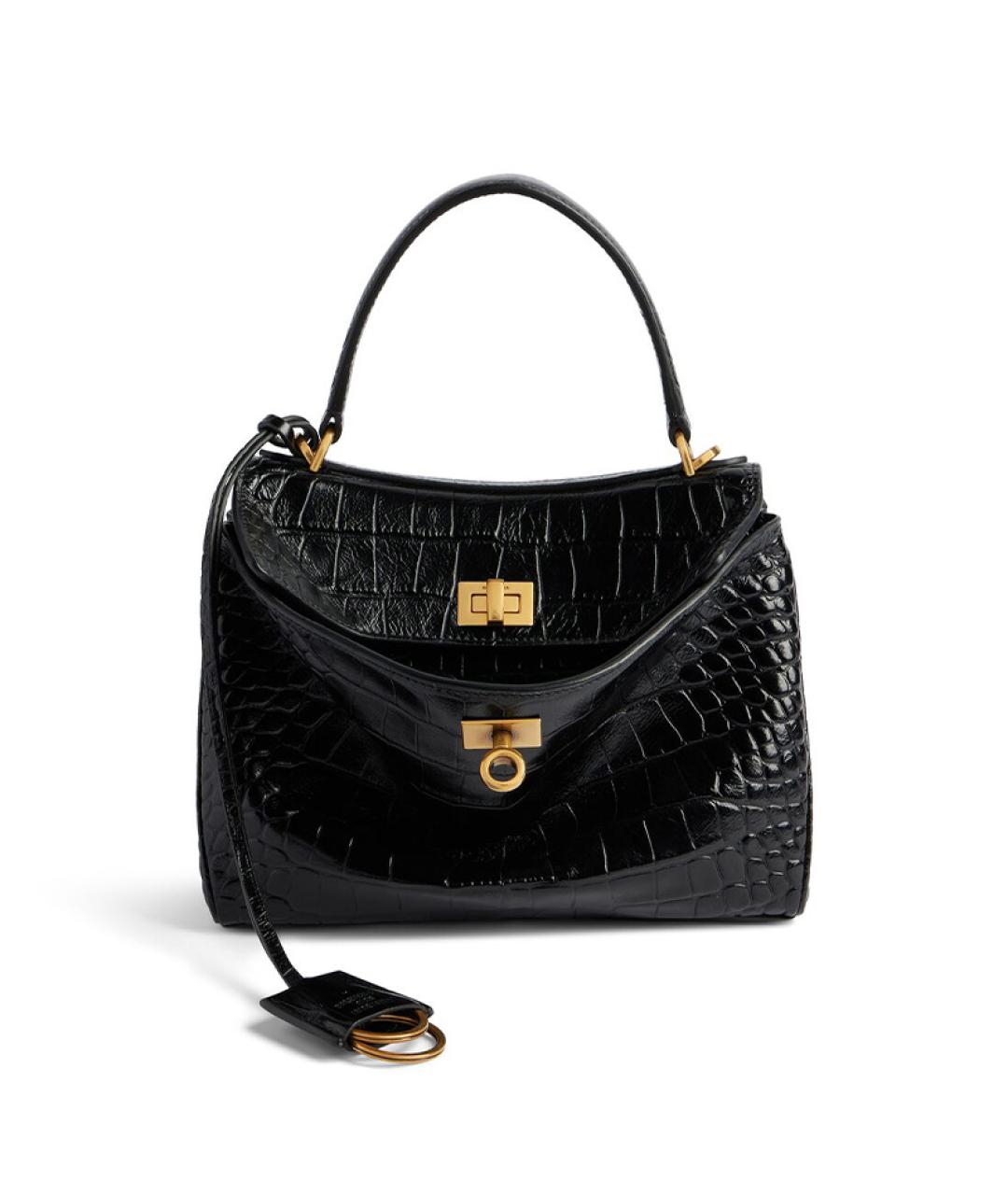 BALENCIAGA Черная кожаная сумка через плечо, фото 1