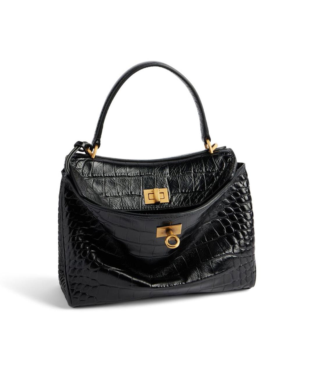 BALENCIAGA Черная кожаная сумка через плечо, фото 3