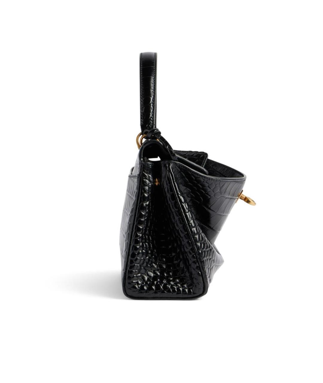 BALENCIAGA Черная кожаная сумка через плечо, фото 4