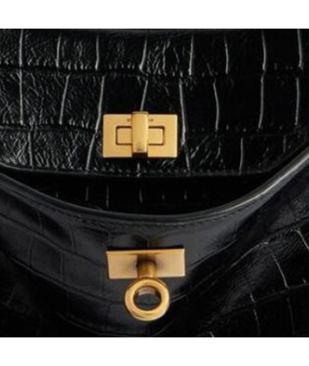 BALENCIAGA Черная кожаная сумка через плечо, фото 6