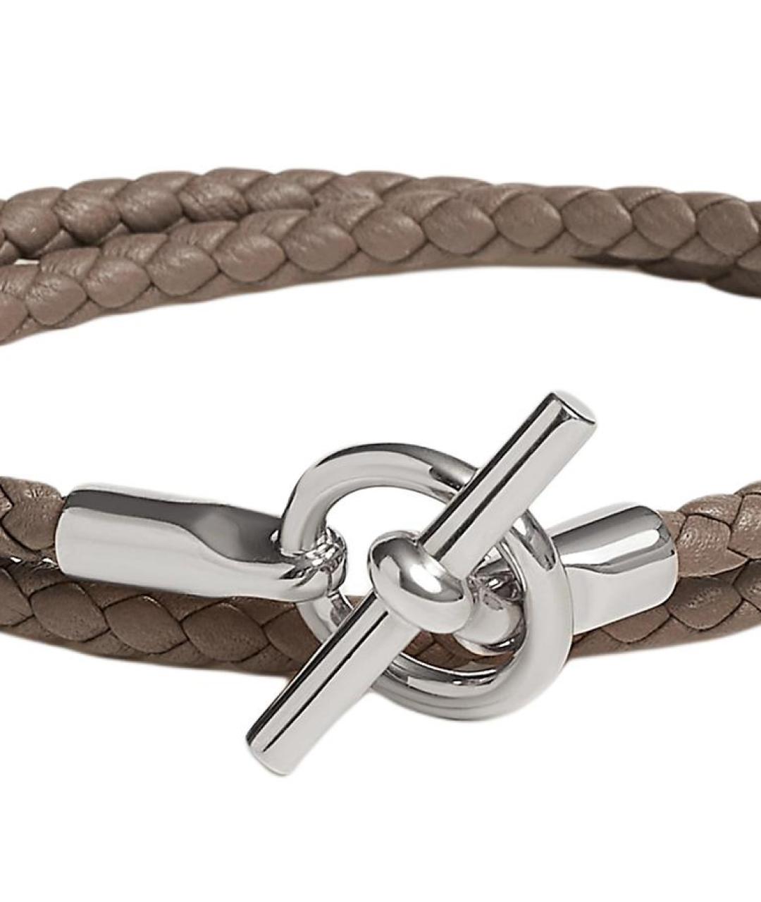 HERMES Серый кожаный браслет, фото 2