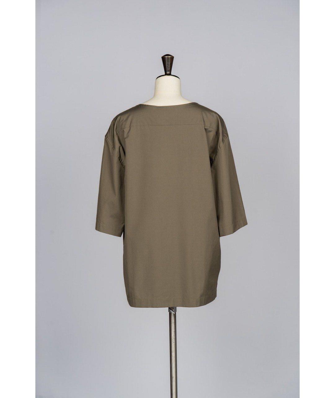 LEMAIRE Хаки хлопковая футболка, фото 2