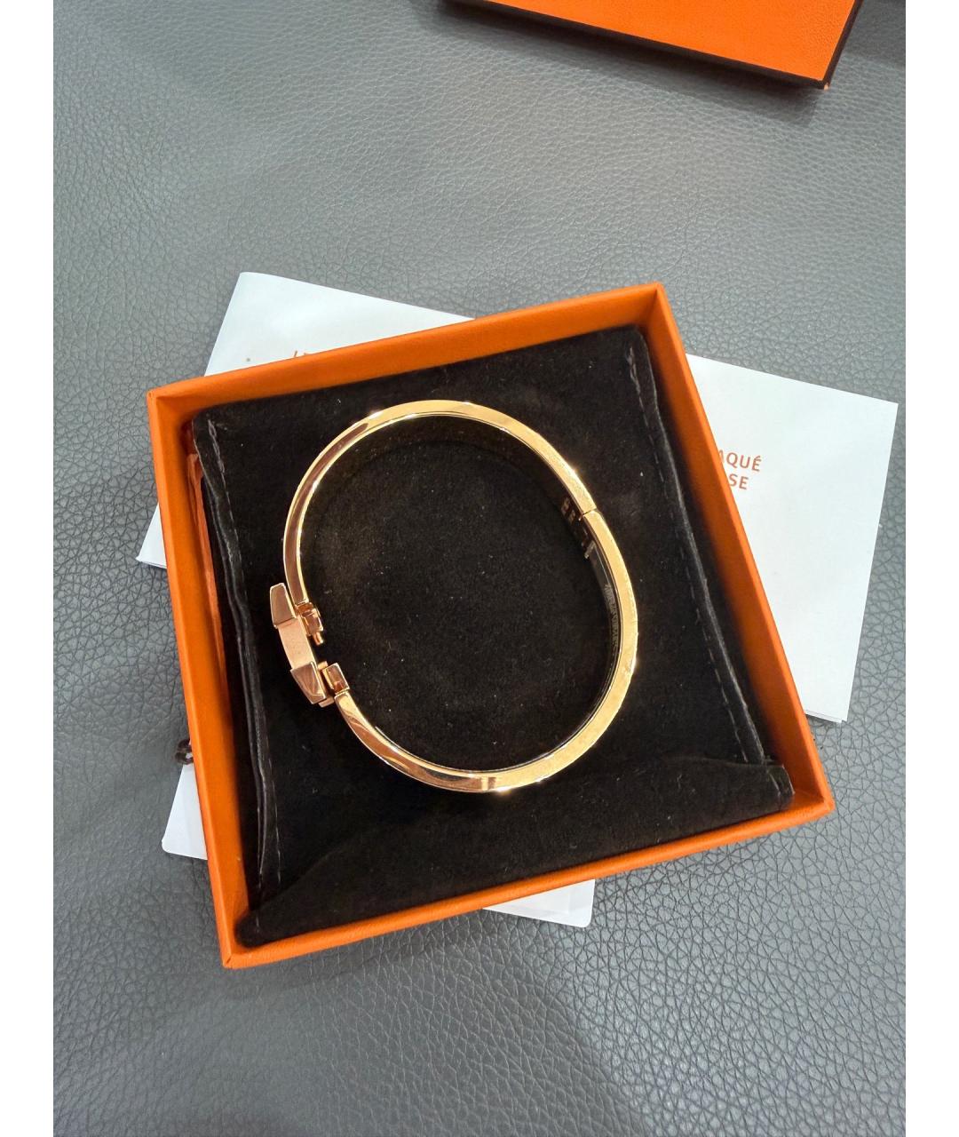 HERMES Розовый металлический браслет, фото 3