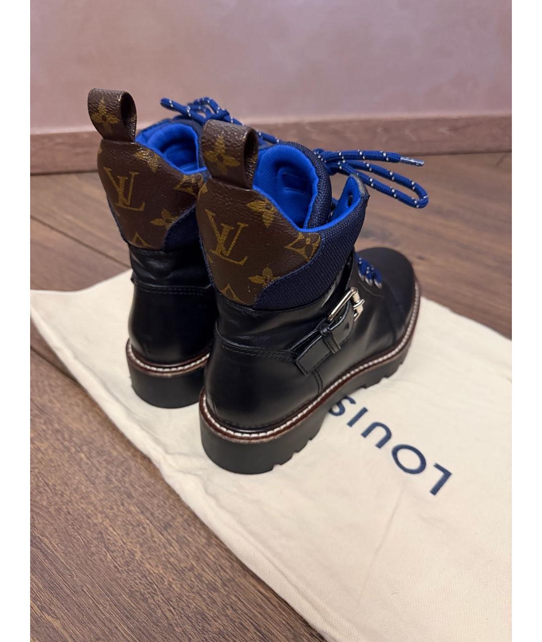 LOUIS VUITTON Черные кожаные ботинки, фото 8