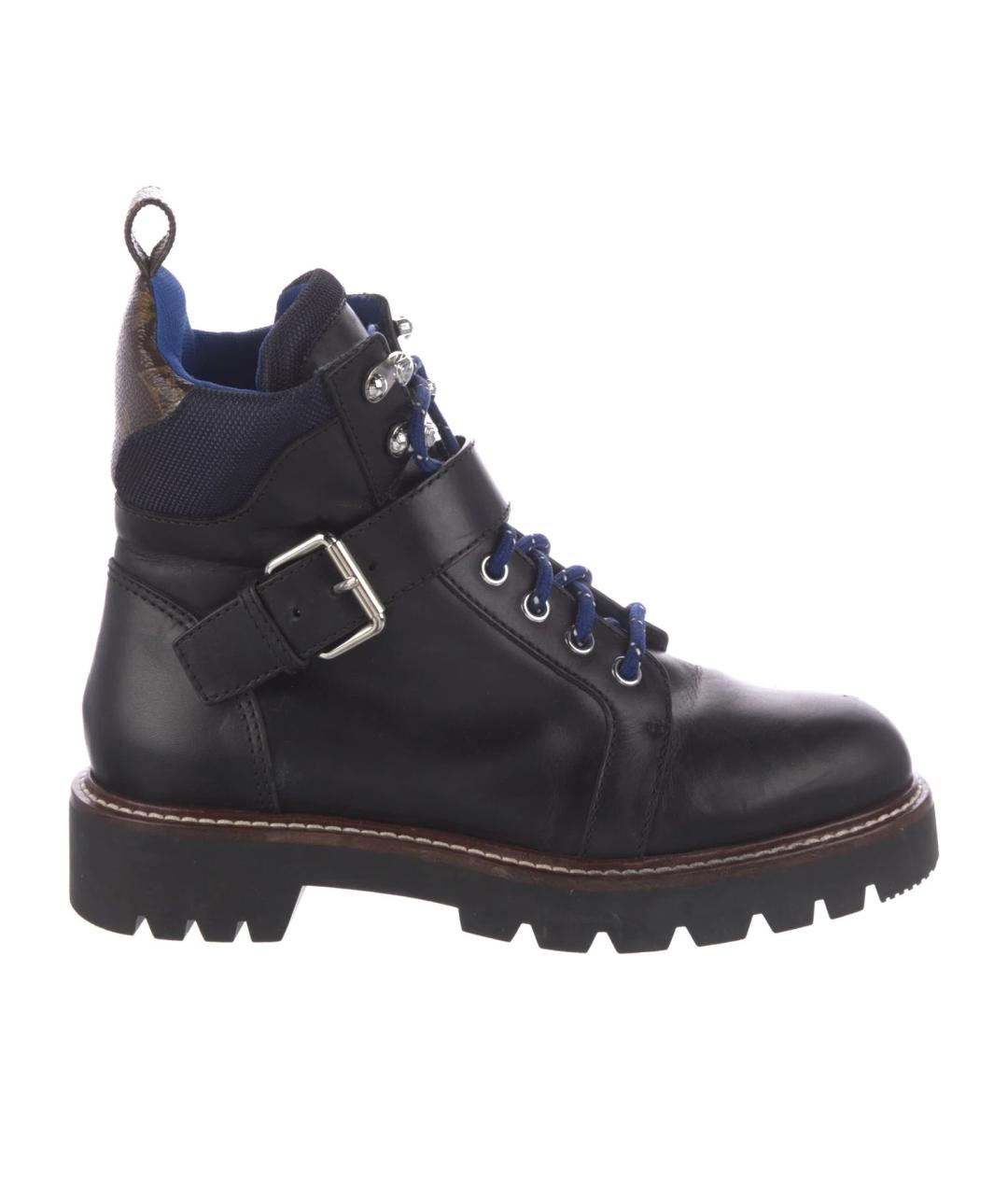 LOUIS VUITTON Черные кожаные ботинки, фото 1