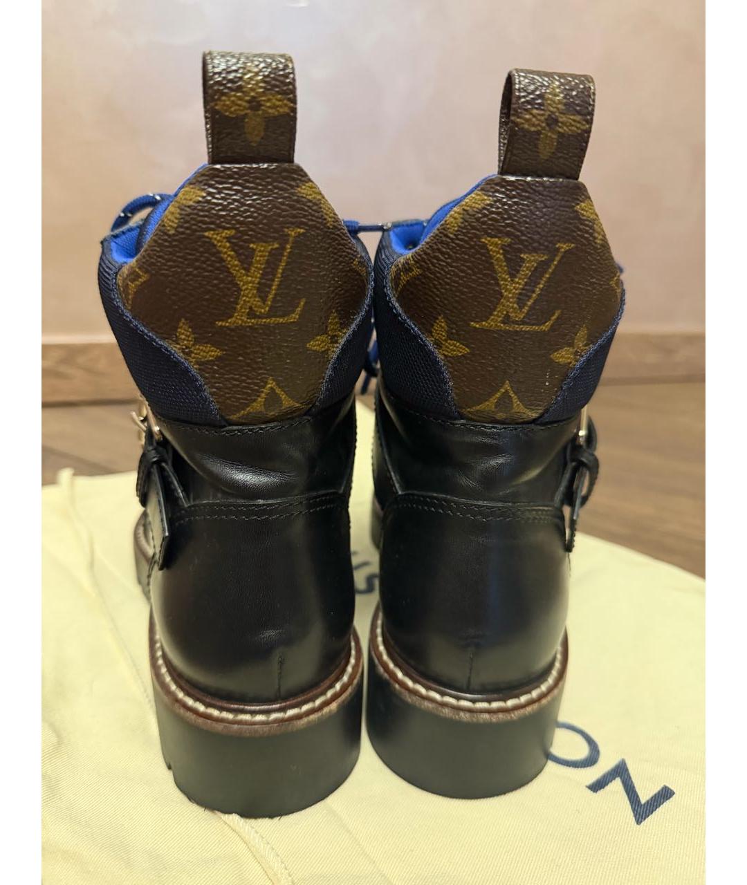 LOUIS VUITTON Черные кожаные ботинки, фото 4