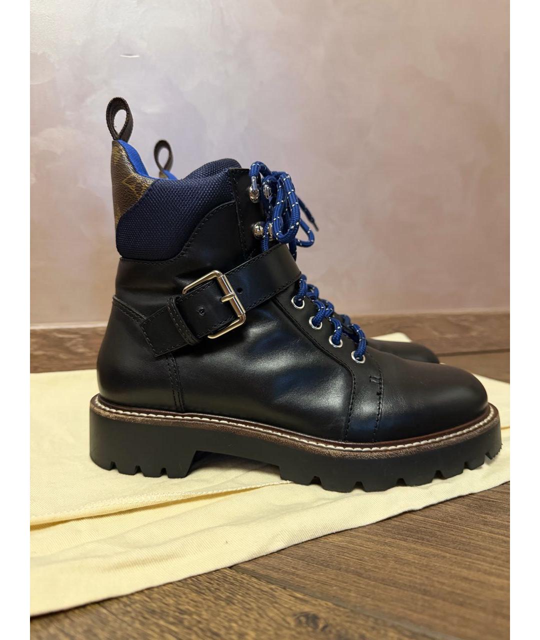 LOUIS VUITTON Черные кожаные ботинки, фото 9