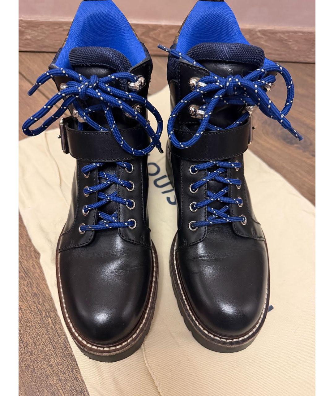 LOUIS VUITTON Черные кожаные ботинки, фото 2