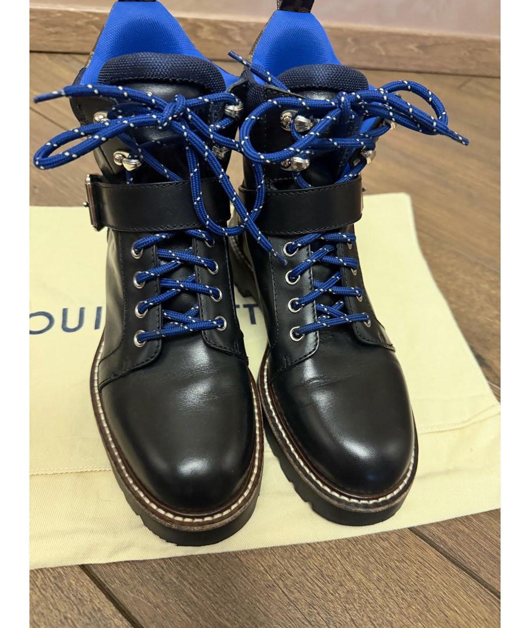 LOUIS VUITTON Черные кожаные ботинки, фото 3