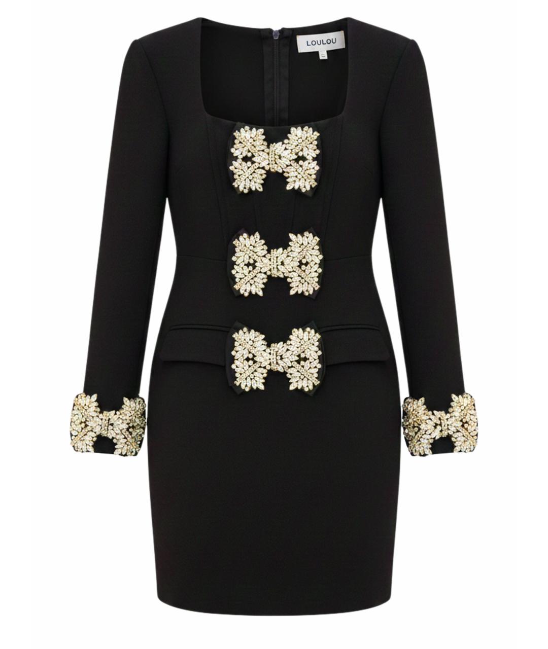 LOULOU STUDIO Черное хлопковое коктейльное платье, фото 1