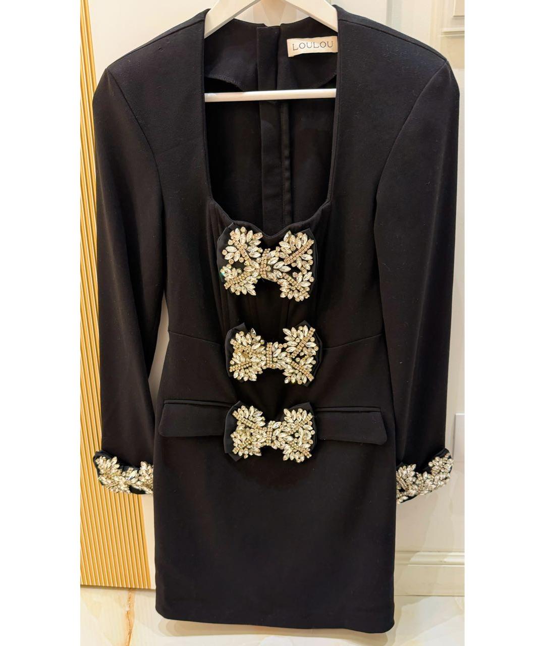 LOULOU STUDIO Черное хлопковое коктейльное платье, фото 7