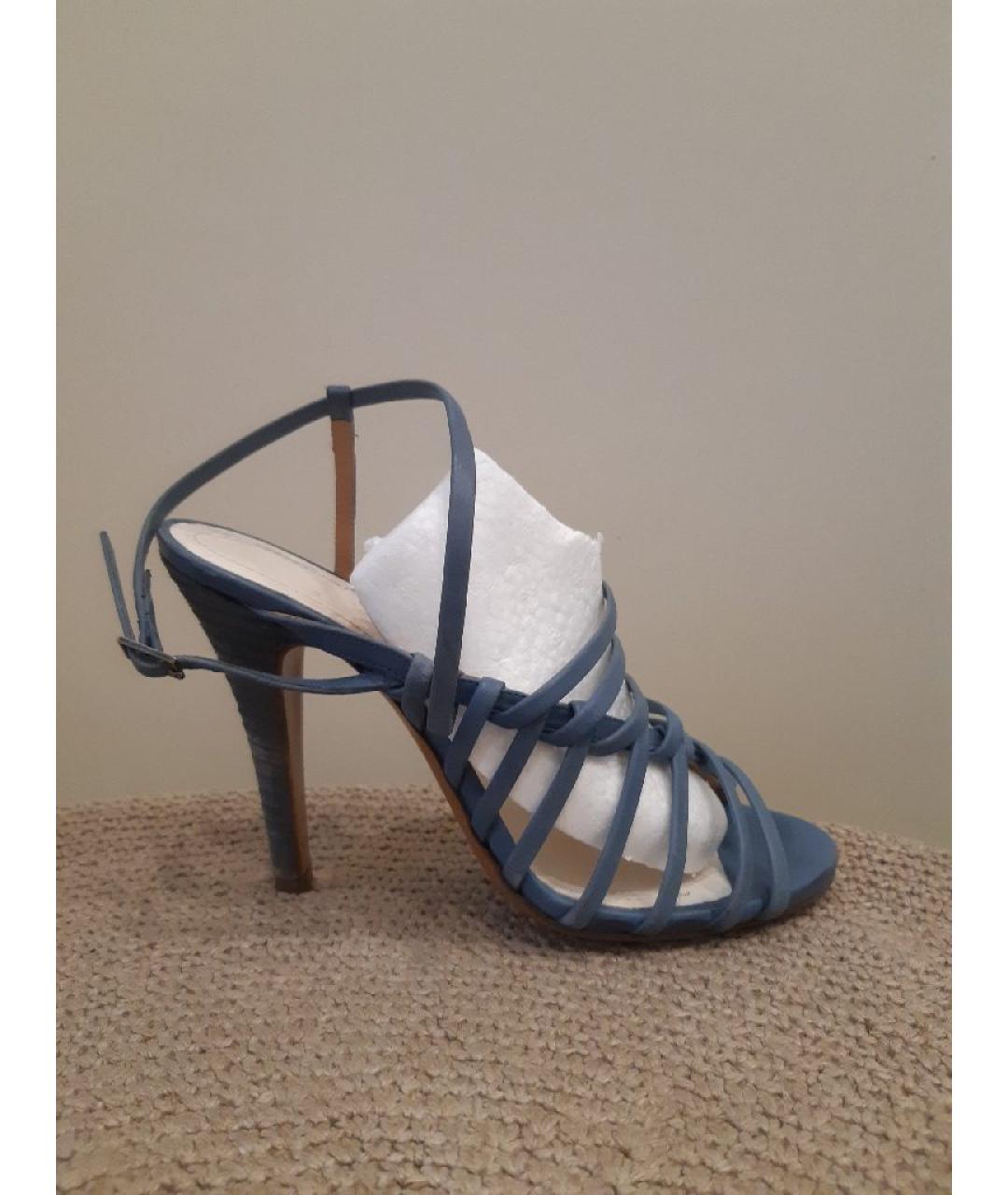 MAISON MARGIELA Голубые кожаные босоножки, фото 10