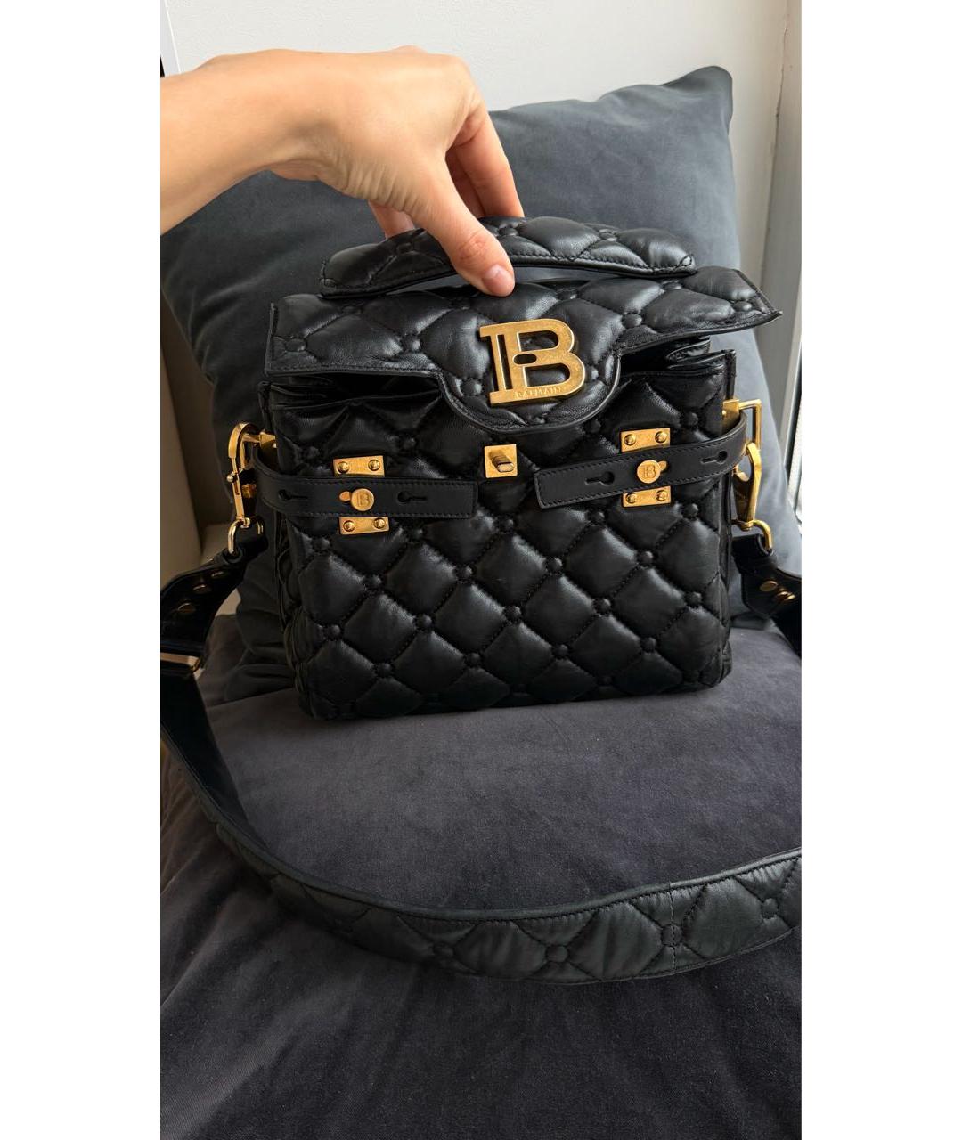 BALMAIN Черная кожаная сумка через плечо, фото 5