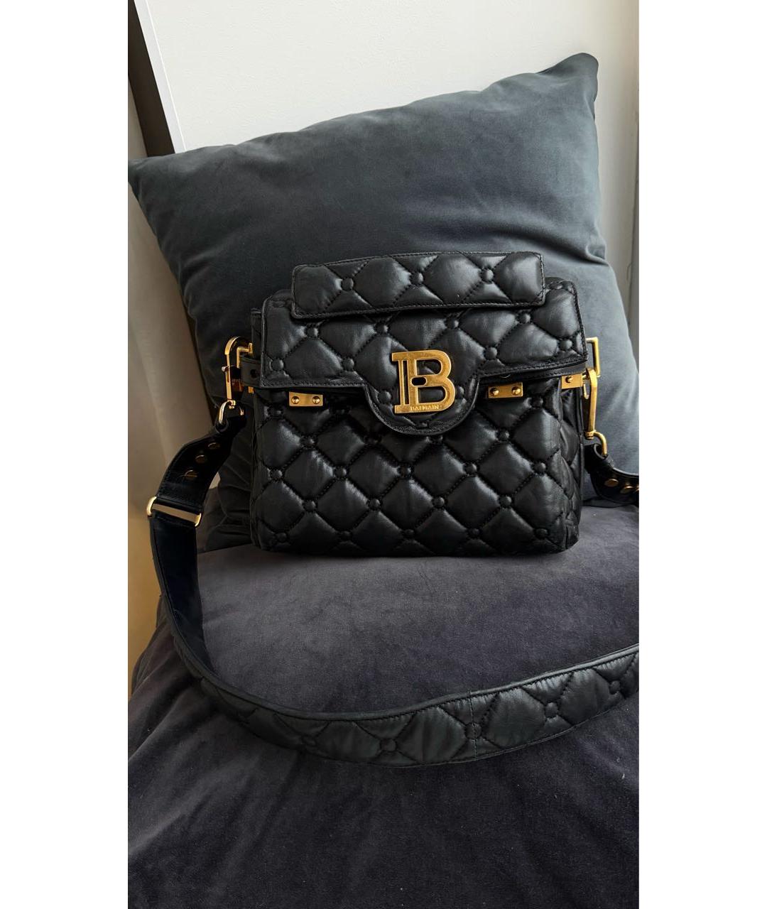 BALMAIN Черная кожаная сумка через плечо, фото 6