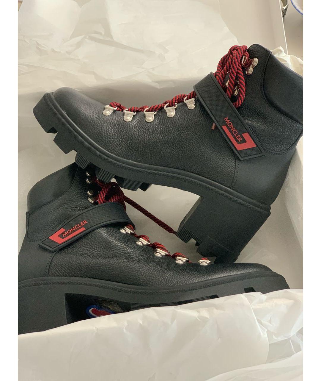 MONCLER Черные кожаные ботинки, фото 2