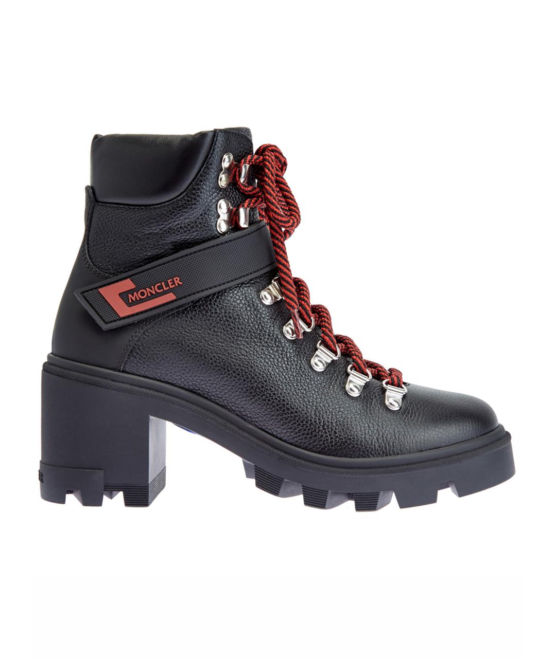 MONCLER Черные кожаные ботинки, фото 1