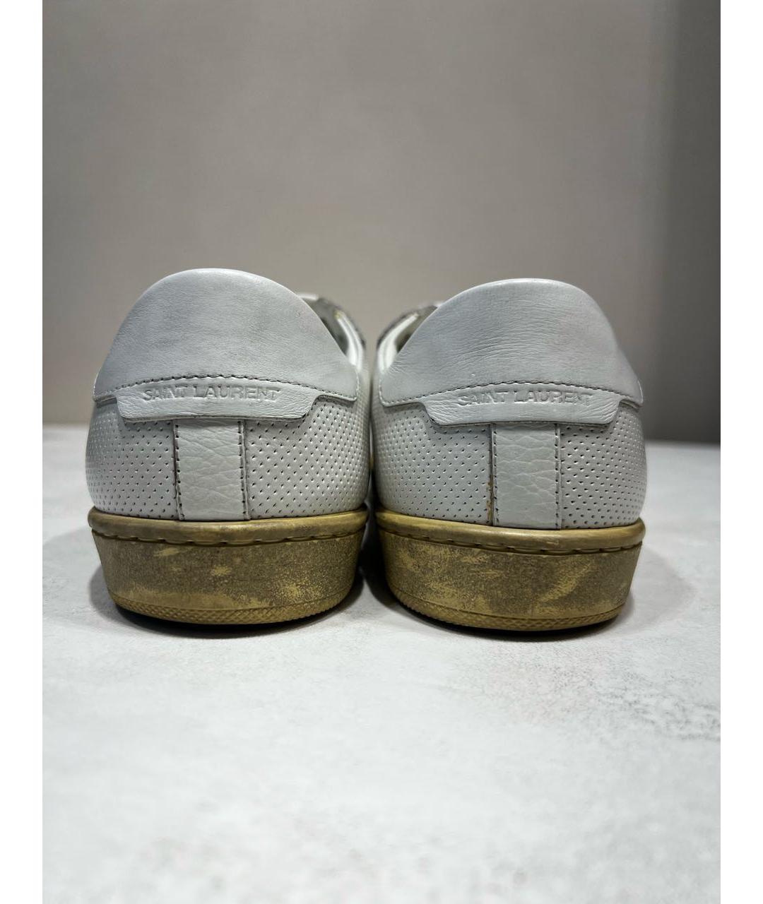 SAINT LAURENT Белые кожаные кеды, фото 4