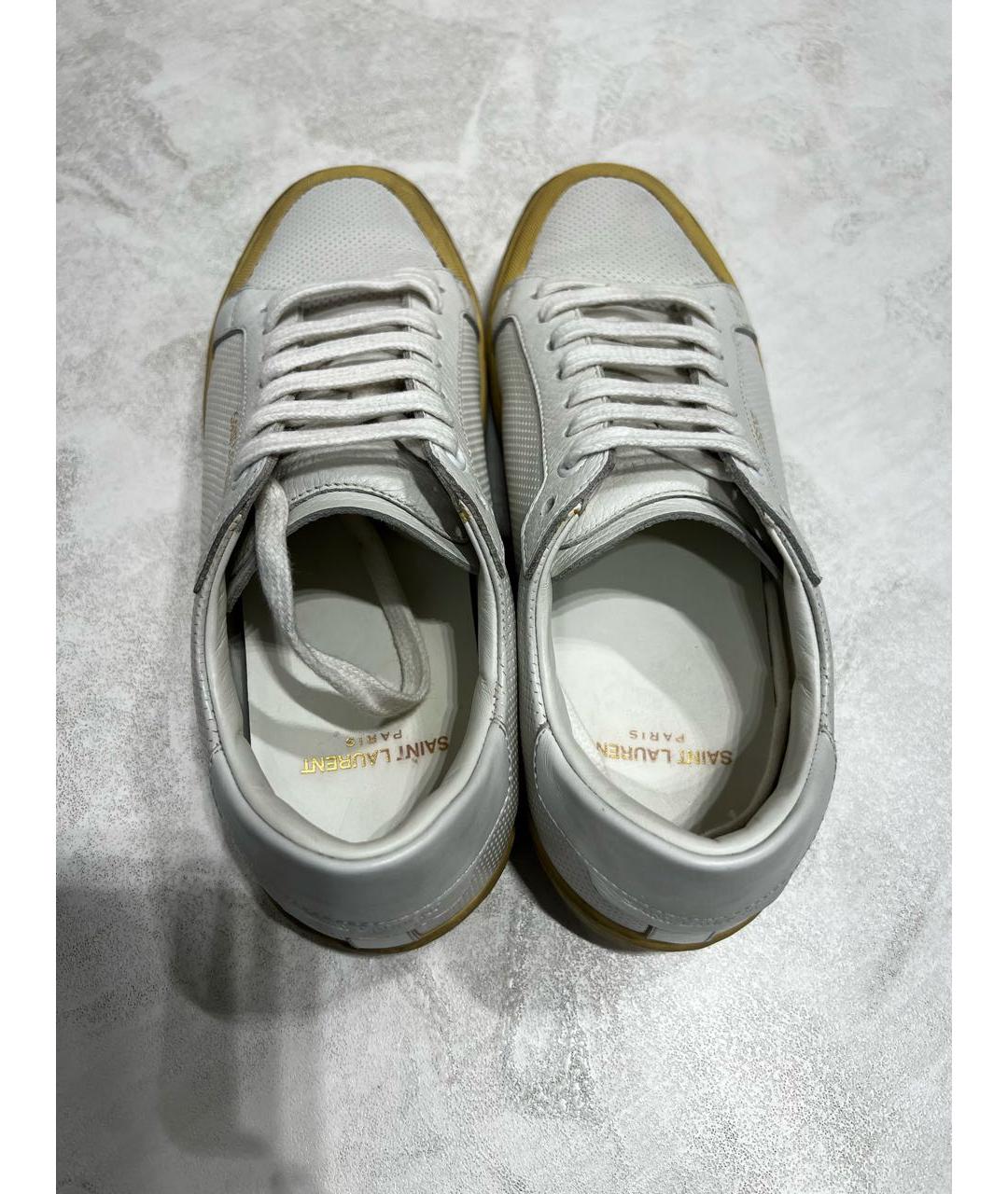SAINT LAURENT Белые кожаные кеды, фото 3