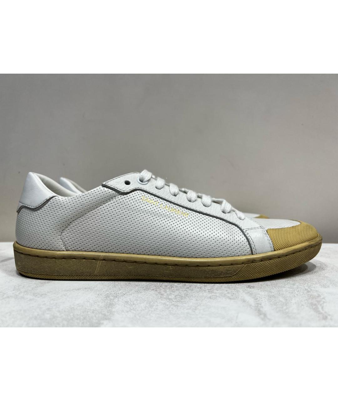 SAINT LAURENT Белые кожаные кеды, фото 7